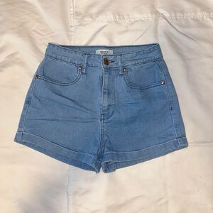 Light blue forever 21 denim high waisted shorts
